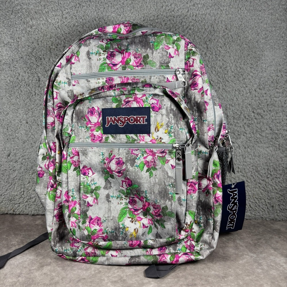 JanSport Backpack Unisex Large Multi Concrete Floral Big Student 34L JS00TDN70KL